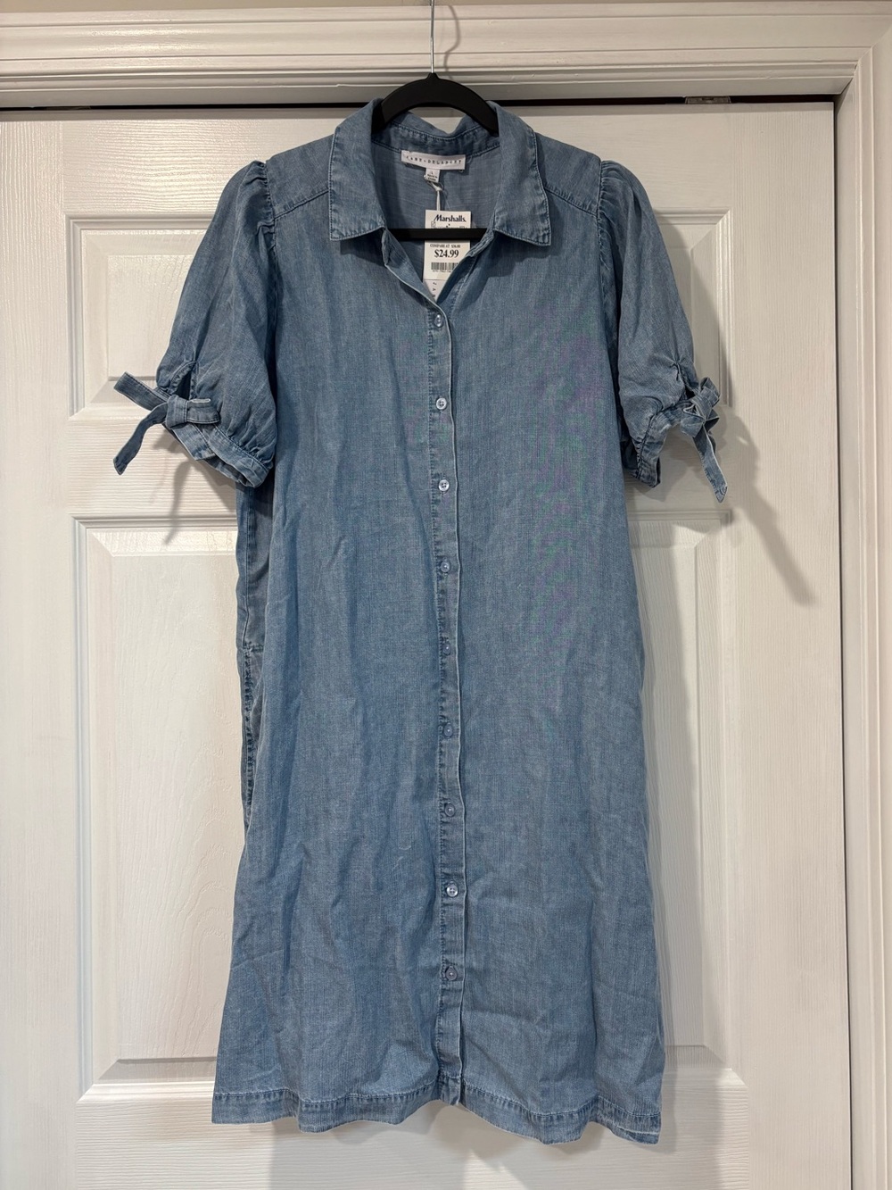 Jane and Delancey Light Denim Button-Front Midi Shirt Dress